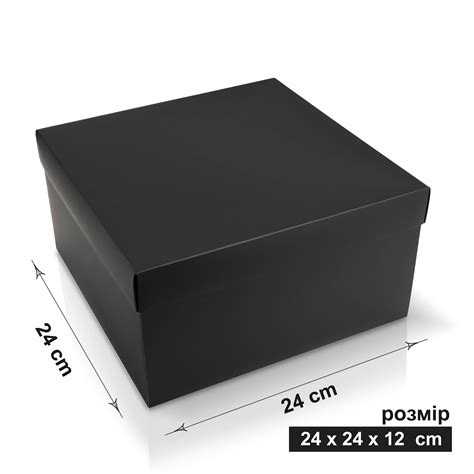 Подарочная коробка - Подарочная черная коробочка из картона 24x24x12 см