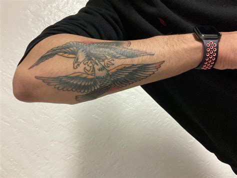 Traditional Eagle Forearm Tattoo