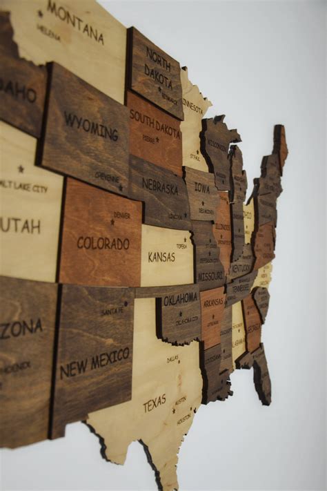 Wooden us map wooden map wall art push pin united states map – Artofit