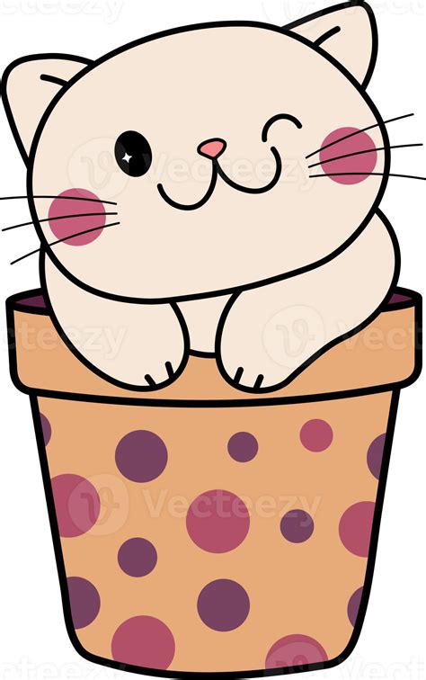 Kitty cat flower cute pot flower pot kitten pet cute cat adorable
