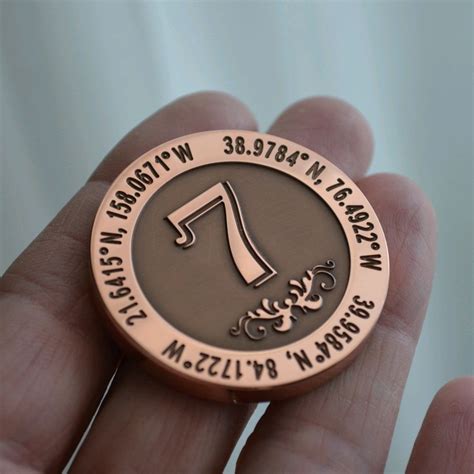 Монета из меди на медную годовщину свадьбы. Подарок на свадьбу 7 лет в ...