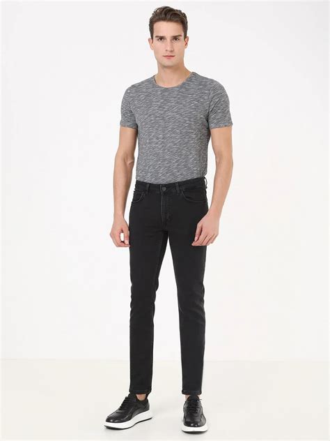 Erkek Siyah Super Slm Fit Denim Pamuk Karışımlı Pantolon | KİP