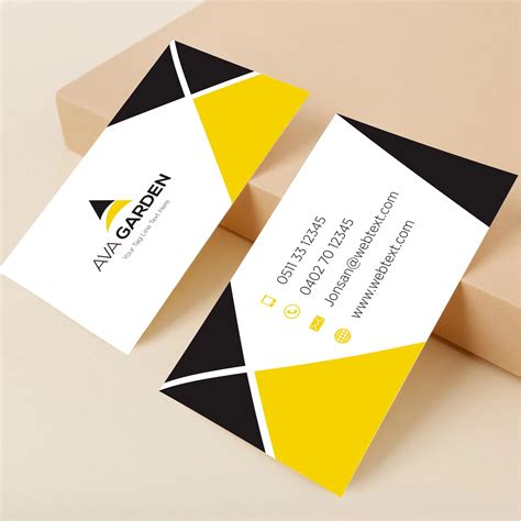 Modern black yellow visiting card – Free Hindi Design