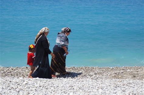 Turkish Women On Beach Free Stock Photo - Public Domain Pictures
