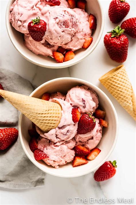 The Best Strawberry Ice Cream Recipe - The Endless Meal®