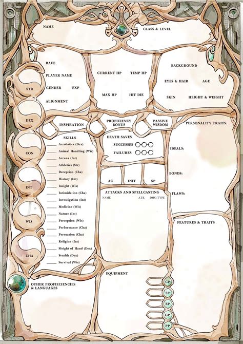 D&D 5e Character Sheet, Tinkering Artificer - Fillable PDF | Dnd ...