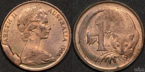 australia   cent  large obverse cud coins coinerrors