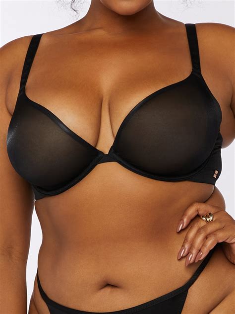 Savage Not Sorry Low-Plunge Unlined Glissenette Bra in Black | SAVAGE X