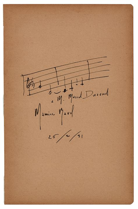 Maurice Ravel Autograph Musical Quotation Signed | RR Auction