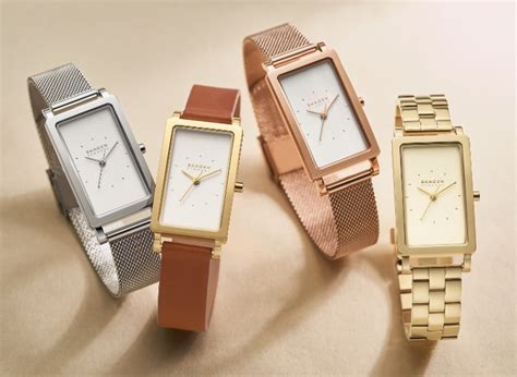 Hagen Three-Hand Stainless Steel Mesh Rectangular Watch SKW3096 - Skagen