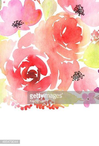 Greeting Card. Watercolor Flowers Background | Royalty-Free Vector ...