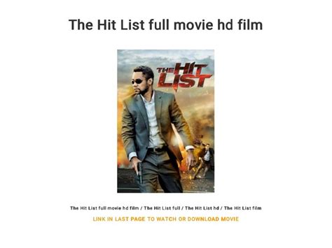 The Hit List full movie hd film