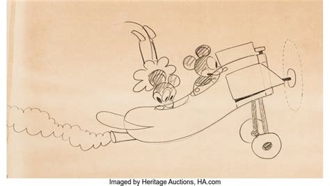 Plane Crazy Mickey Mouse and Minnie Mouse Animation Drawing by Ub ...