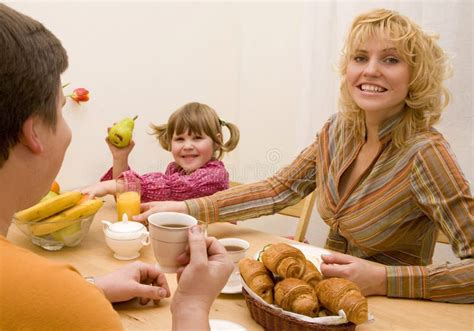 friendly family stock image image  coffee kids father