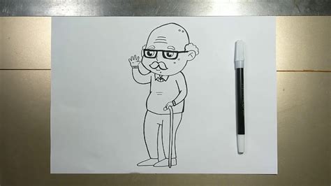 How to draw GRANDPA step by step - YouTube