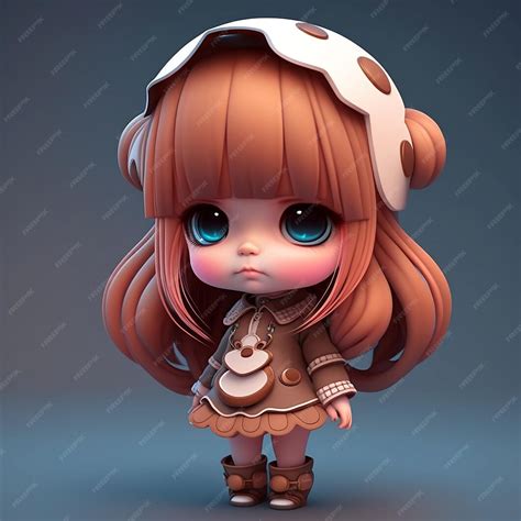 premium ai image  cute anime chibi style girl  big eyes