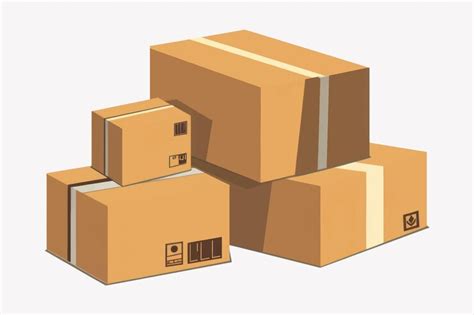 Premium Vector | Stacked cardboard boxes shipping