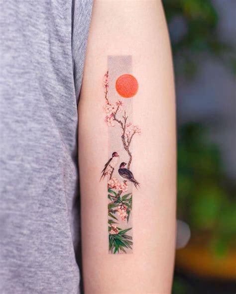 Chinese Crane Bird Tattoo