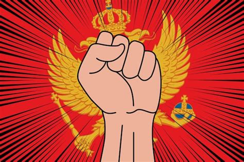 Символ человеческого кулака на флаге черногории | Премиум векторы