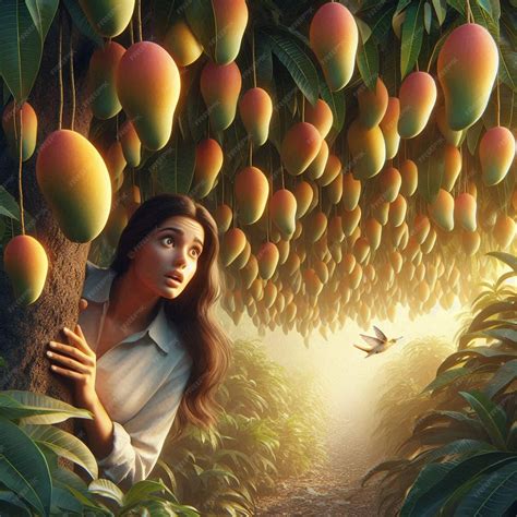 Premium Photo | Mango hanging in mango tree background image