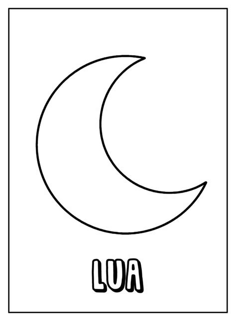 Imagem De Lua Para Colorir - Desenhos de Lua para colorir - Bora Colorir