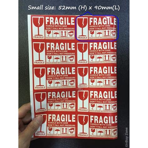 Fragile Label Sticker for Courier Parcel, Packaging, Hobbies & Toys ...