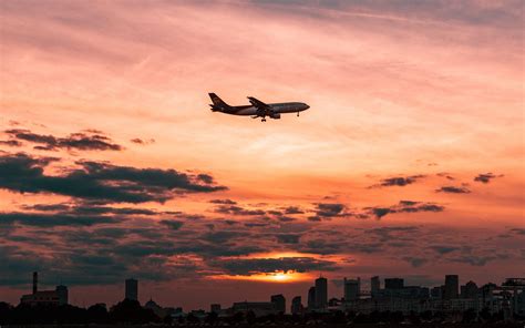 Airplane Flight Sunset