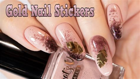Gold Nail Stickers / Золотые наклейки на ногтях - YouTube