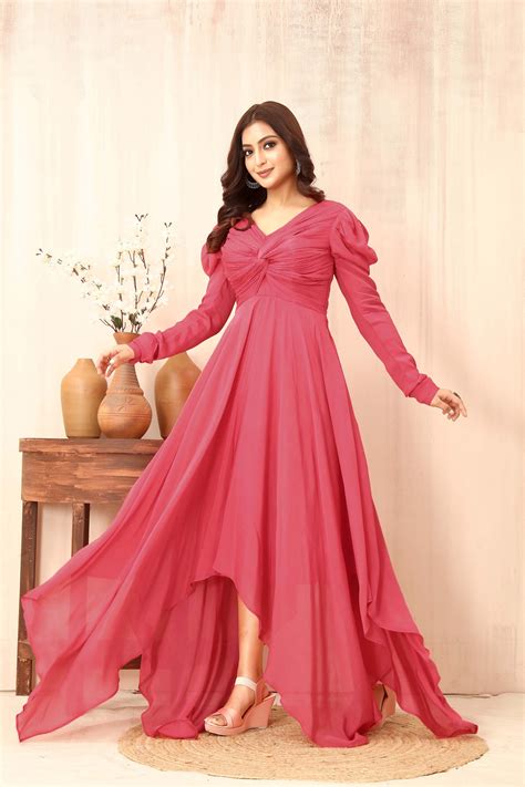 Fuchsia Pink One-piece Gown Indian Wedding Bridesmaid Lehenga Choli