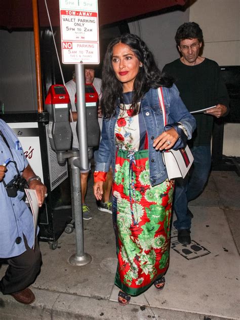 Salma Hayek | How to Wear a Denim Jacket 2019 | POPSUGAR Fashion UK ...