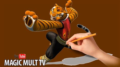 Как нарисовать Мастера Тигрицу Кунг фу Панда How To Draw And Paint ...