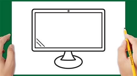Desenho De Um Computador - Como desenhar um monitor de computador - YouTube