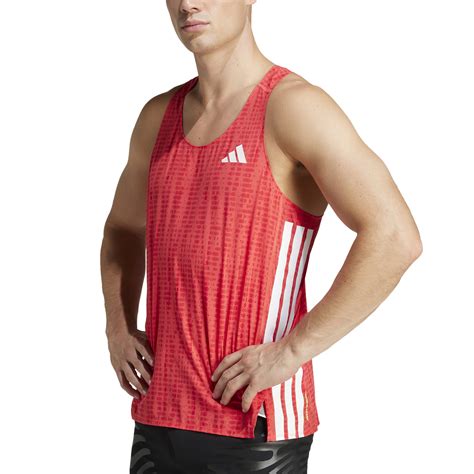 adidas adizero Men's Running Tank - Semi Lucid Red/Pure Ruby