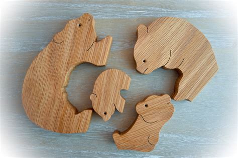 Wooden Bear Family of four | Etsy