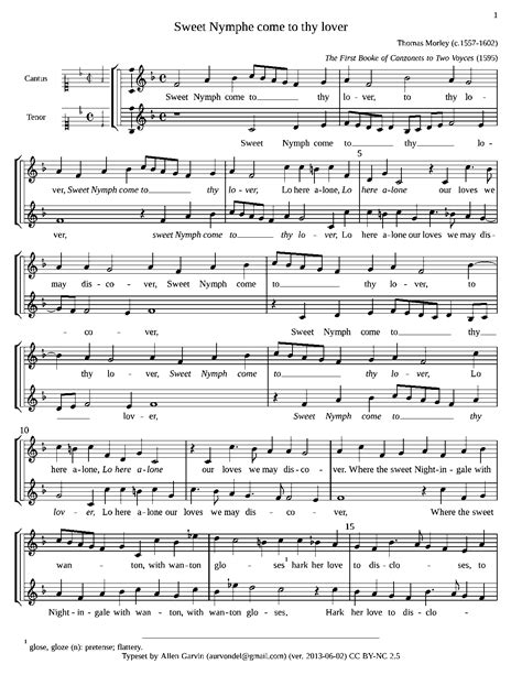Sweet Nymph Come to Thy Lover (Morley, Thomas) - IMSLP