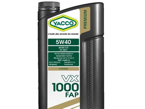Масло YACCO VX 1000 FAP 5W40 1L - Масло Yacco