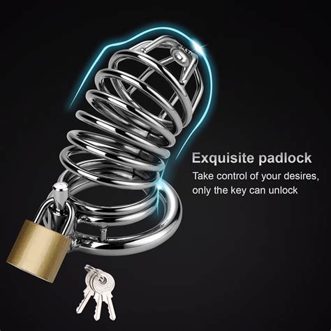 Cock Cage Male Chastity Device Locked Cage Sex Toy,Lock Contains 3