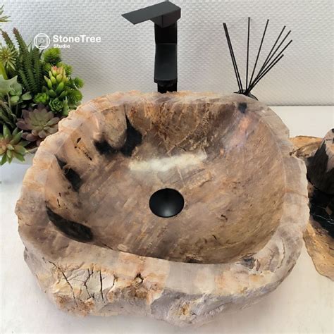 Раковина из окаменелого дерева ST-547 купить в СПб с доставкой
