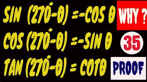 PROOF SIN (270-X) || COS (270-X) || TAN (270-X) || TRIGONOMETRIC RATIOS ...