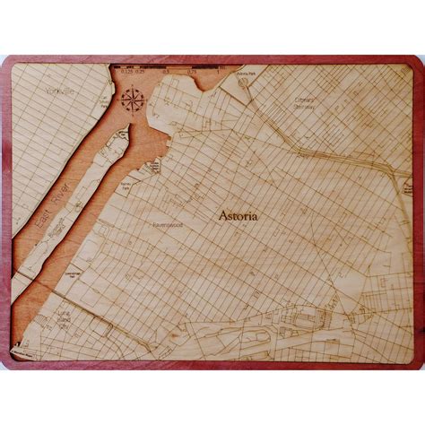 Astoria, NY Wood Map — Meridian Maps