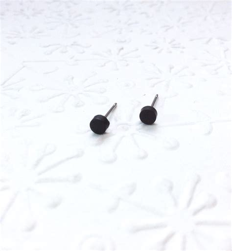 Black Studs Earrings Matte Black Earring Earrings for | Etsy