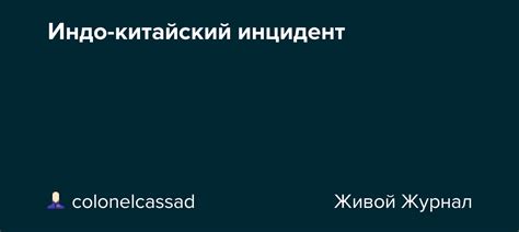 Индо-китайский инцидент: colonelcassad — LiveJournal