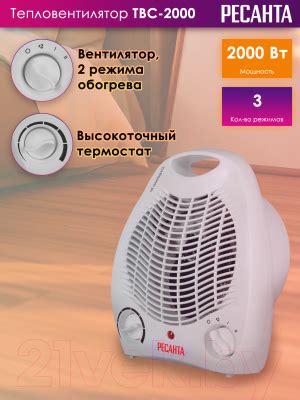 Ресанта ТВС-2000 (67/2/11) Тепловентилятор напольный, настольный купить ...