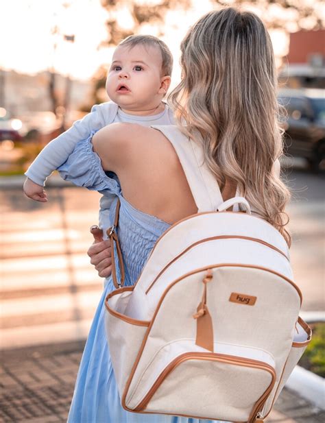 Mochila Maternidade Bege - Kit Mala Maternidade GG e Mochila Mimosa Bege - Hug