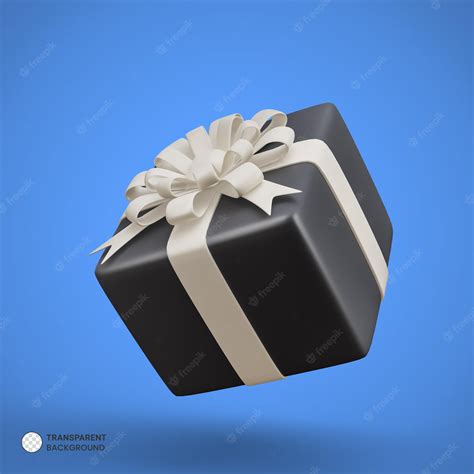 Premium PSD | Decorative gift box with white bow isolated