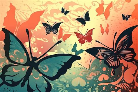Premium AI Image | Colorful swarm of butterflies in motion