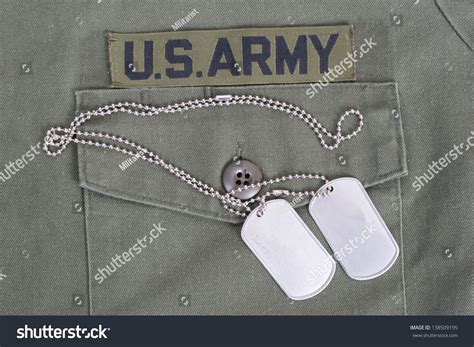 Us Army Uniform Vietnam War Period With Blank Dog Tags Stock Photo ...