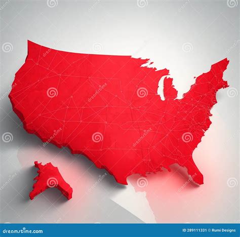 USA America Red Polygon Map Royalty-Free Stock Photography