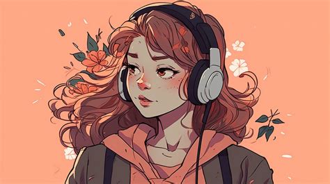 Listen Music Anime Girl Listening To Backgrounds | JPG Free Download ...