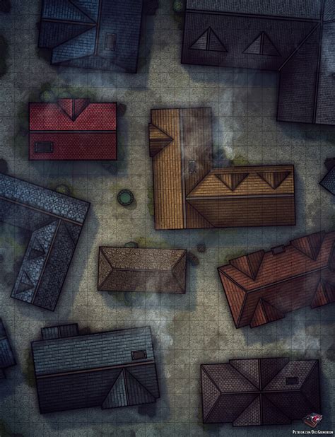 City Streets - D&D Map for Roll20 And Tabletop - Dice Grimorium